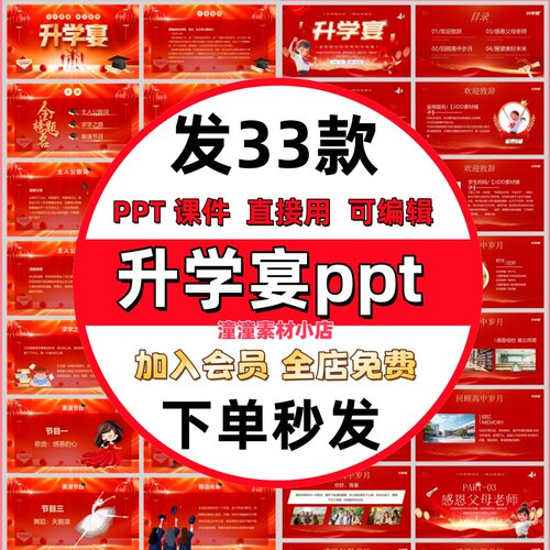 红色大气金榜题名ppt模板高考喜报升学宴谢师宴ppt素材横版可编辑