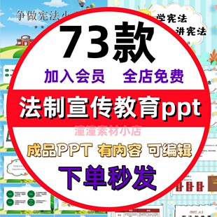 中小学生青少年法制教育ppt法律安全宪法民法知识宣传主题班会ppt