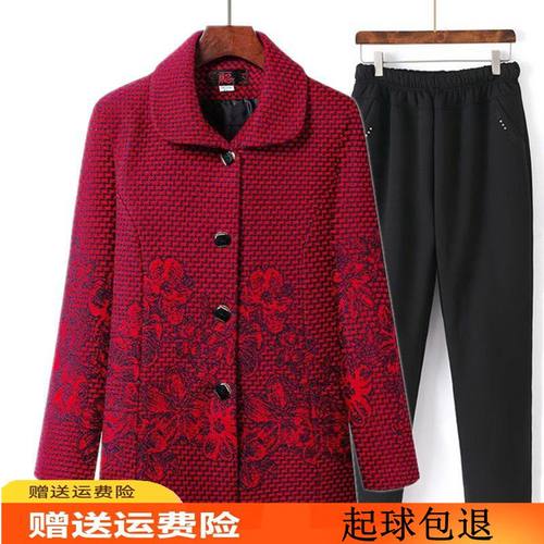 长袖印染时尚奶奶外套印花外套