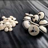 二胡轴 圆头白片二胡配件二胡轴维修顶尾部装 饰白色胶材头盖圆片