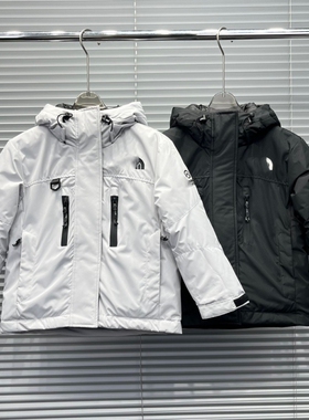 120-150码 儿童冬季连帽羽绒服90白鹅绒超厚实保暖防水防风男女童