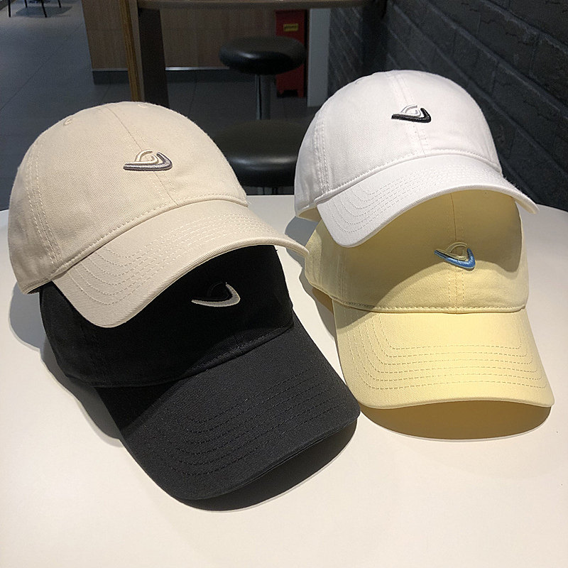 韩版青年男女对勾立体刺绣棒球帽街头百搭情侣遮阳显脸小弯檐帽潮