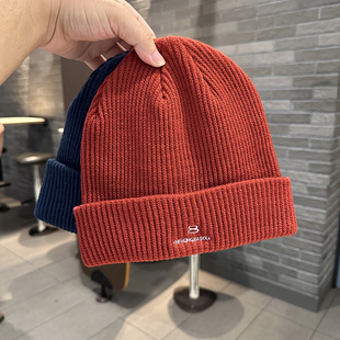 针织帽女秋冬保暖百搭8字母套头帽韩版 潮搭街头青年情侣护耳帽男