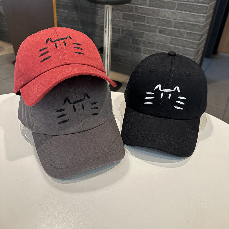 韩版时尚猫咪刺绣棒球帽