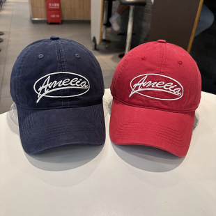 棒球帽女时尚大字母圆圈刺绣软顶遮阳弯檐帽街头出游青年显脸小