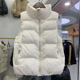 宽松白鸭绒羽绒服马甲坎肩外套潮 羽绒马甲女短款 2020春秋新款 韩版