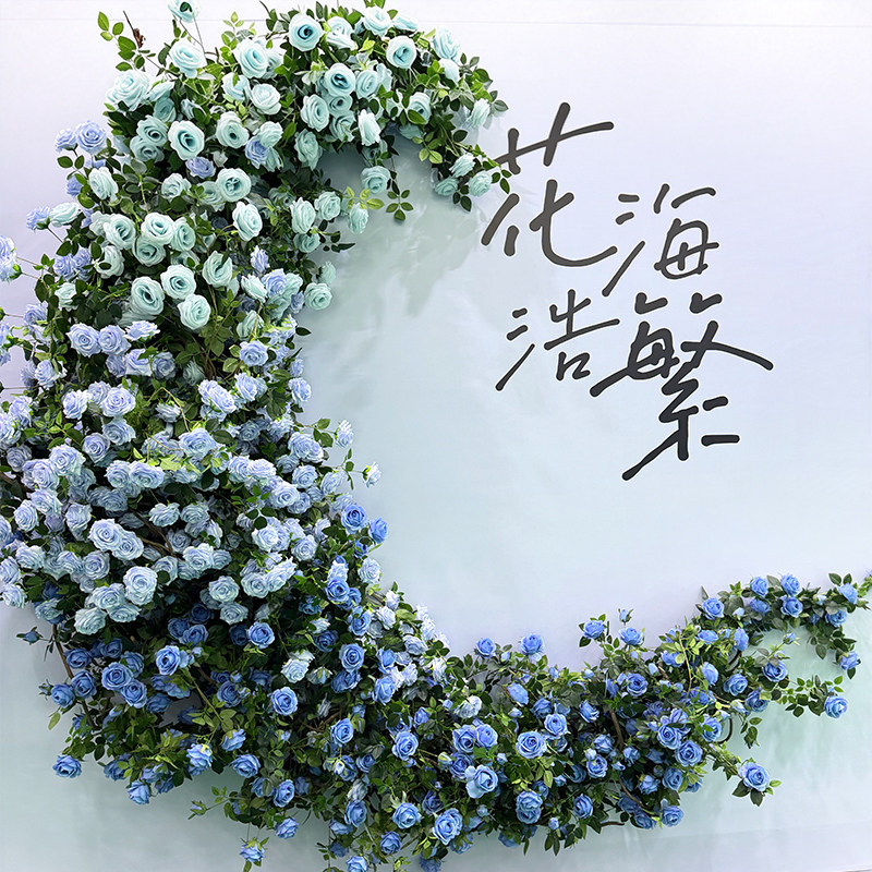 仿真特大玫瑰花铁丝藤条塑料假花