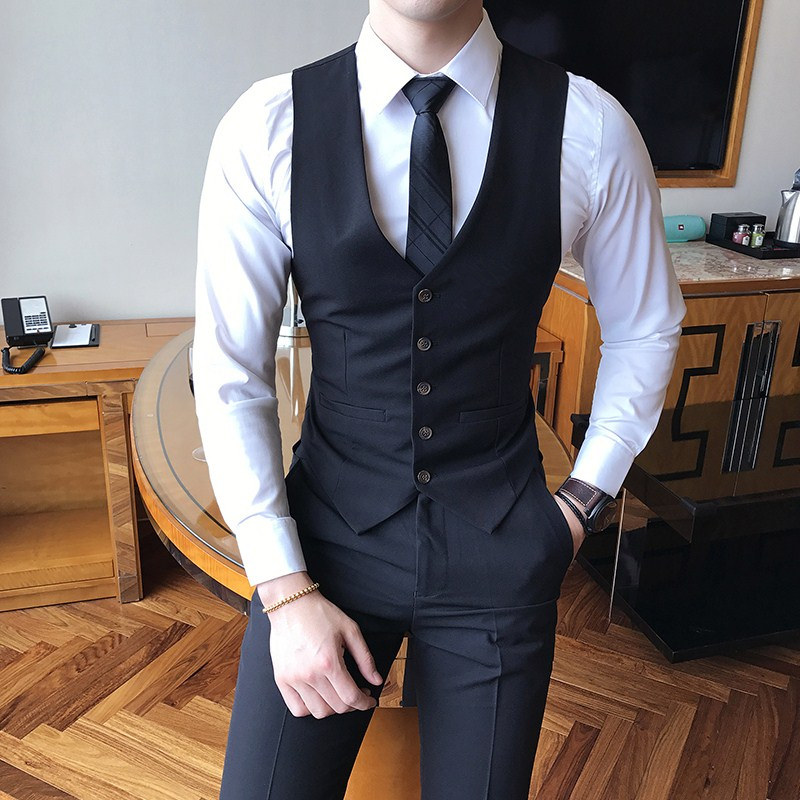 西装马甲男春秋韩版潮修身男士英背心