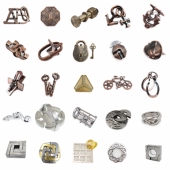 魔合金鲁班锁金属四方锁烧脑玩具儿童益智力笼中取球刺孔明锁解环