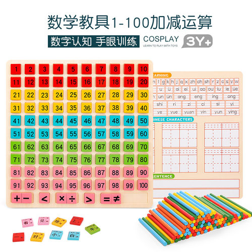 1-100数字认知汉字认知教具板