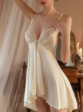 维多利亚性感睡衣女2025年新款蕾丝火辣四季款纯欲风吊带睡裙套装