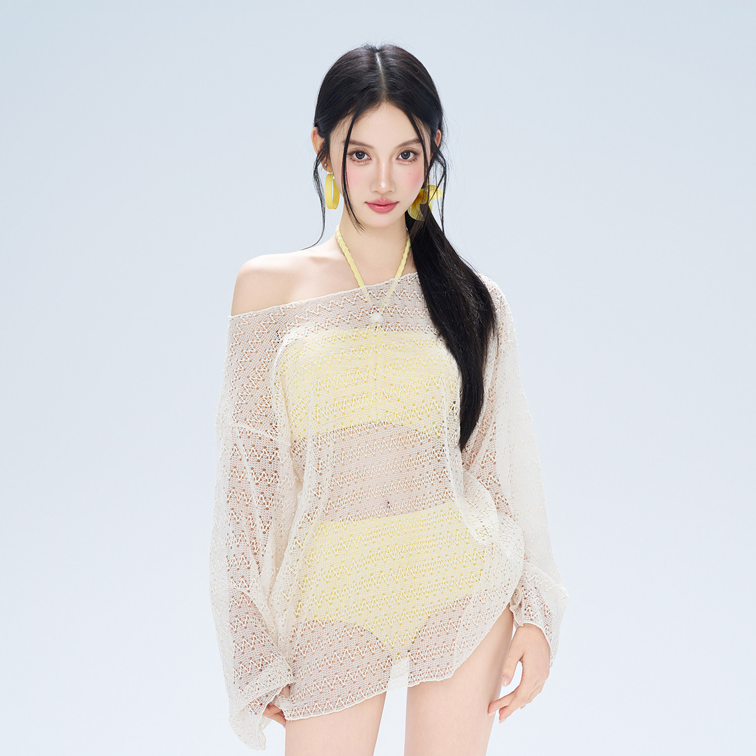 泳衣女款2025年新款性感分体罩衫海边度假三件套比基尼泡温泉泳装