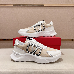 邦家尼欧洲站男鞋板鞋潮牌真皮运动厚底老爹鞋布面印花新款单鞋男