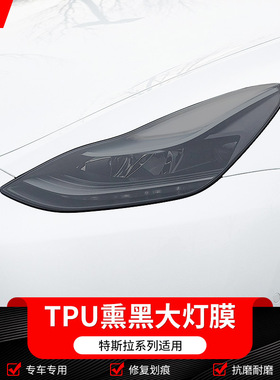 适用特斯拉熏黑灯膜MDOEL Y X S毛豆3大灯膜车灯保护膜尾灯改色膜