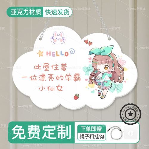小公主房间门牌儿童房门挂牌可爱女孩小仙女卧室可爱女生装饰挂牌