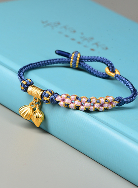 桃花结高品手工线材六朵桃花裸绳