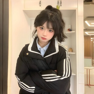 胖mm大码羽绒棉服女秋冬新款小众设计感简约学生保暖加厚外套