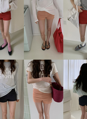 LILUSHOP针织双曲纱线弹力冰凉感短裤夏季热裤百搭舒适显瘦休闲裤