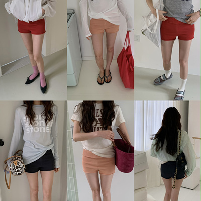 针织双曲纱线弹力夏季冰凉感热裤