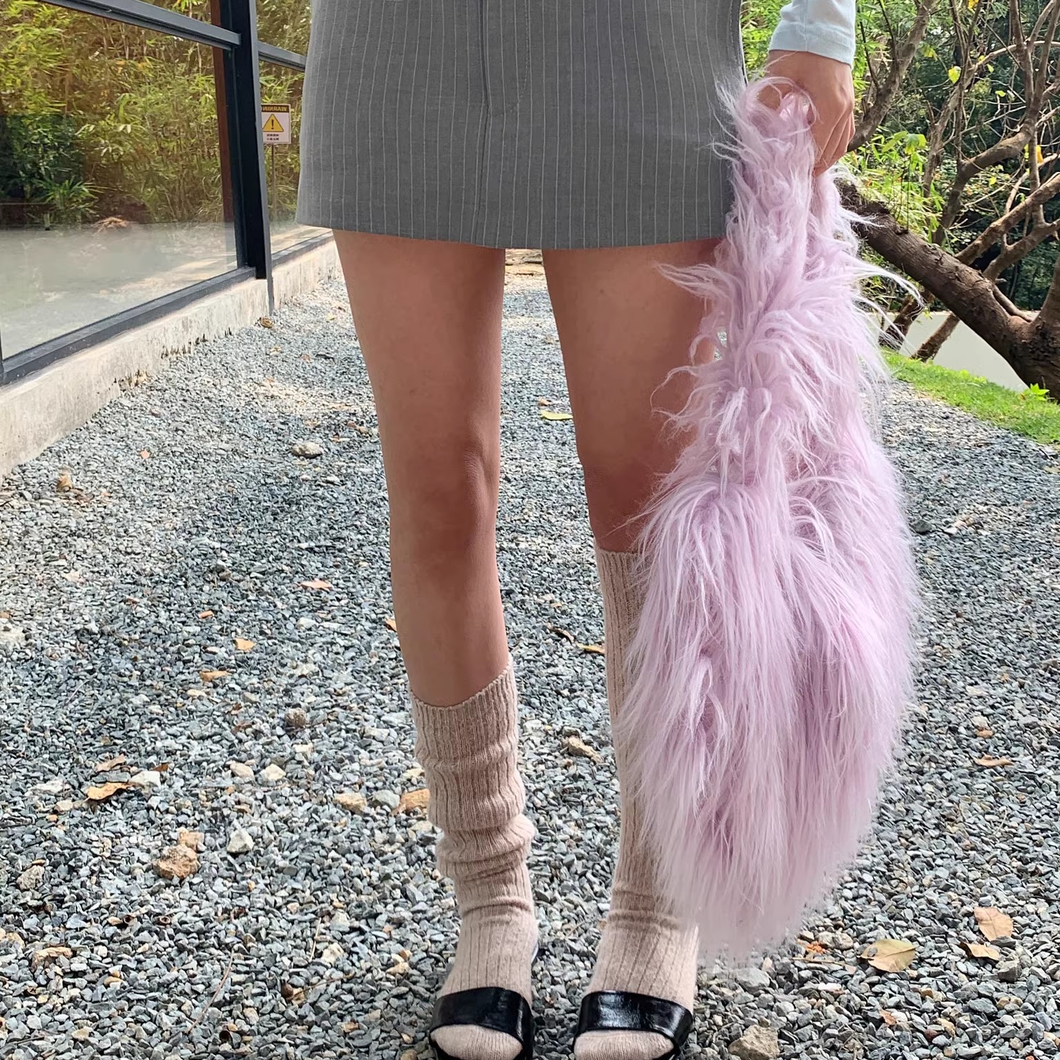 韩代羊毛堆堆袜中筒袜