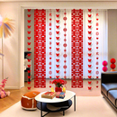 结婚长条喜字拉花婚房布置套装 婚礼新房卧室客厅窗帘立体蝴蝶挂件