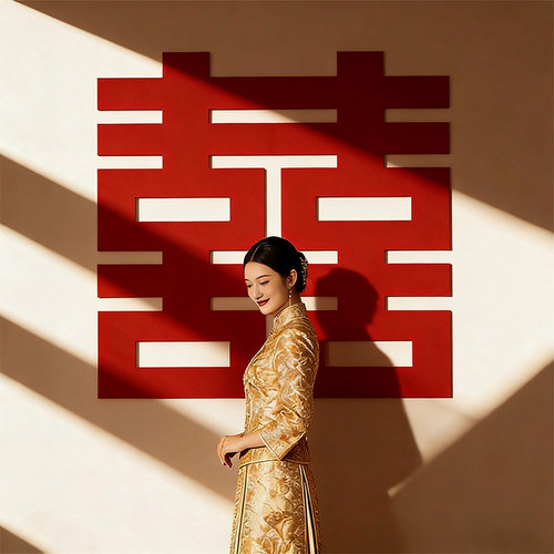 喜字结婚专用套装婚房布置装饰房门大小喜字贴红双喜卧室囍字大门