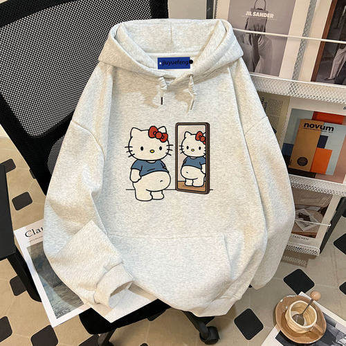 Drew卡通Kitty加绒加厚卫衣