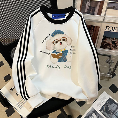 纯棉美式重磅春秋款圆领卫衣男款