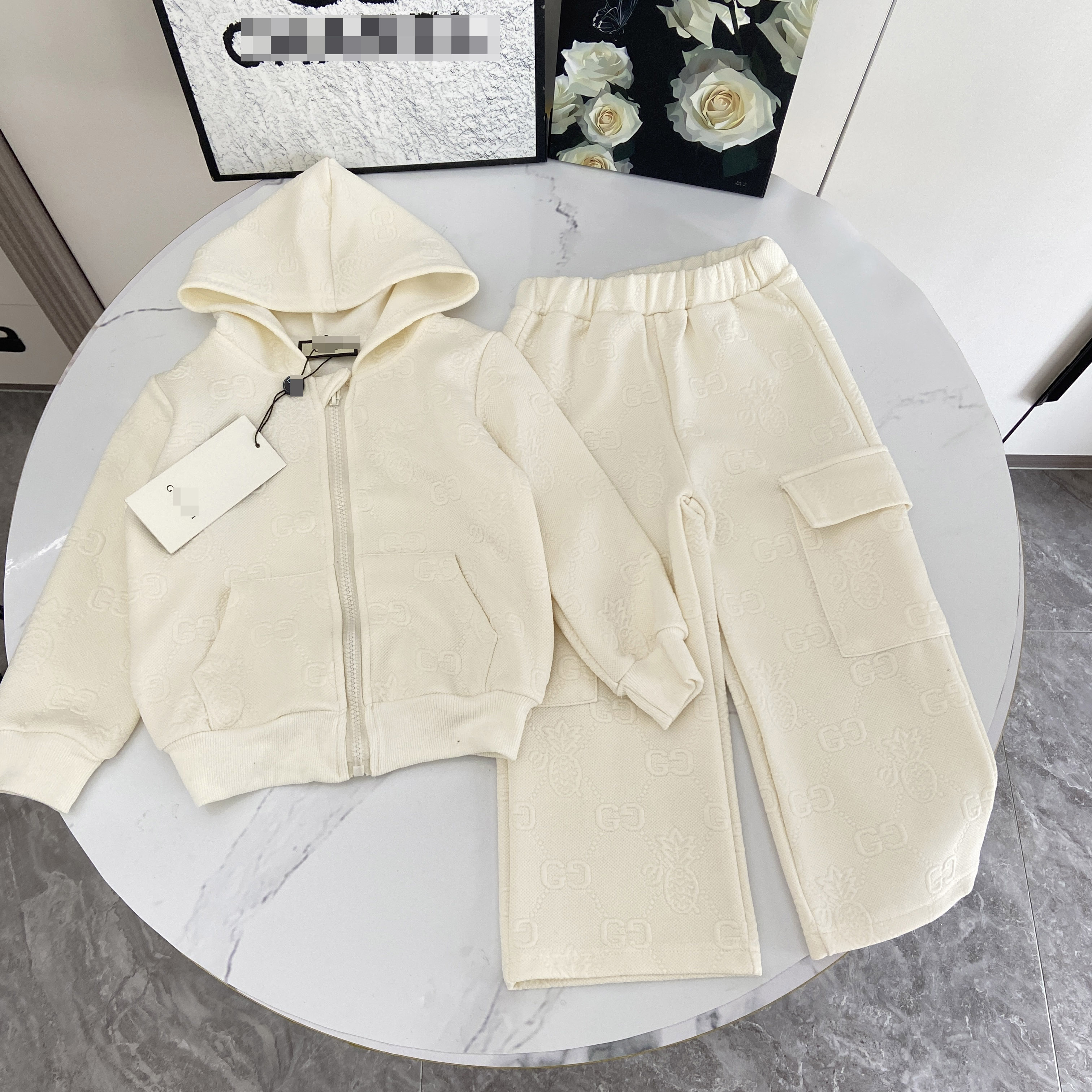 秋冬男女童连帽卫衣长裤套装