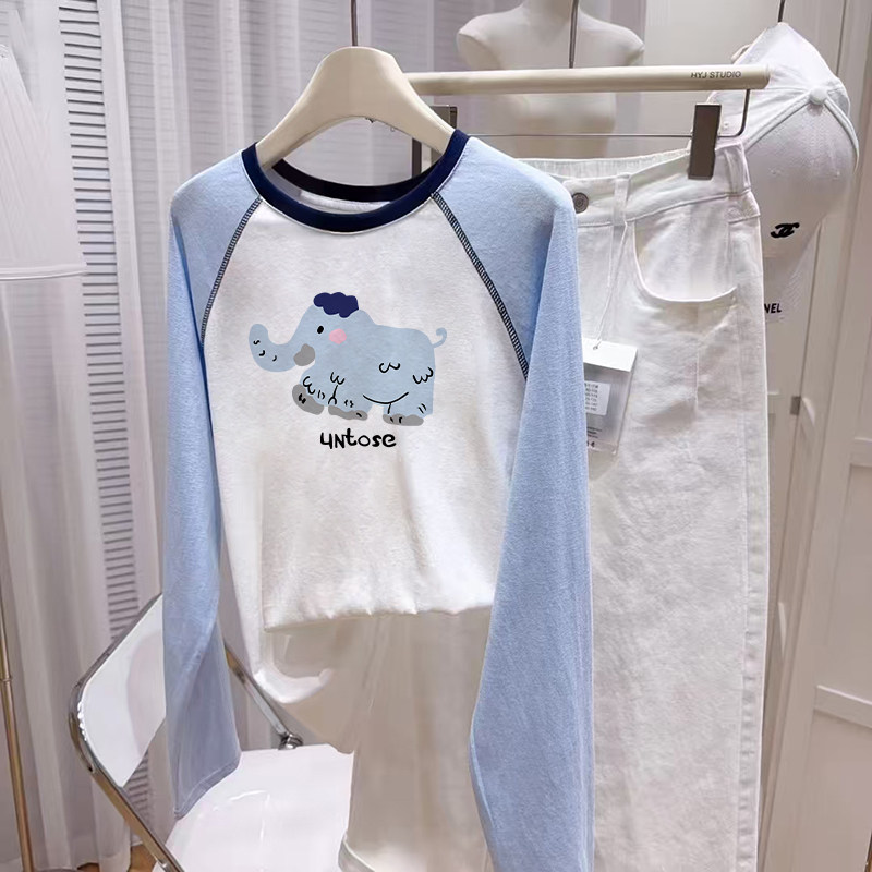 插肩薄款长袖t恤女宽松显瘦多巴胺穿搭早春季ins2026超火减龄上衣