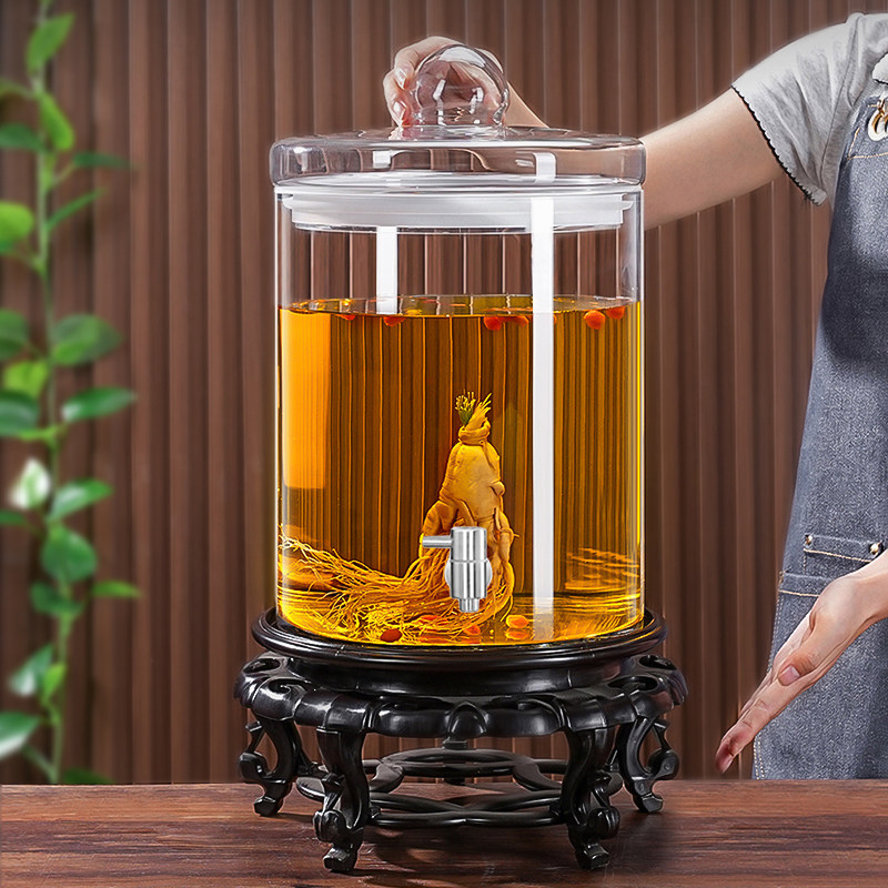 泡酒专用酒瓶加厚密封玻璃瓶高档酒坛带龙头大号存酒罐50斤100斤