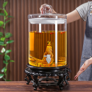 泡酒专用酒瓶加厚密封玻璃瓶高档酒坛带龙头大号存酒罐50斤100斤
