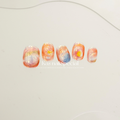 kas美甲纯手工多巴胺手工晕染渐变2026年新款高级感穿戴甲高品质