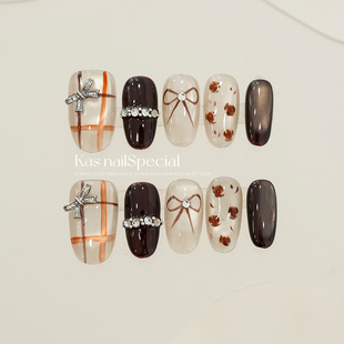 穿戴甲 波点甜美气质风格 「摩卡日记」纯手工日式 短甲椭圆芭蕾舞鞋