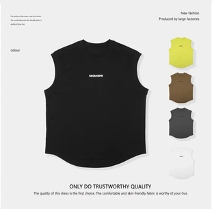 宽松无袖 运动健身潮流百搭男士 圆领字母印花背心X1997 时尚 夏季