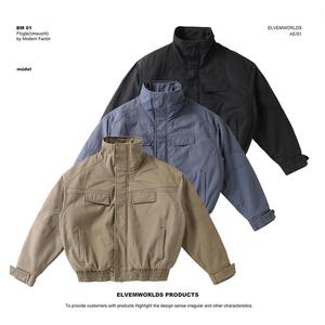 美式复古工装座山雕加绒加厚男款立领宽松夹克外套GS1453