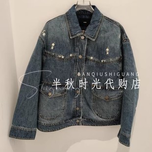 (小魔女25FWDJ25 -4080 可拆毛领牛仔羽绒服 IC*E 25年冬款正品