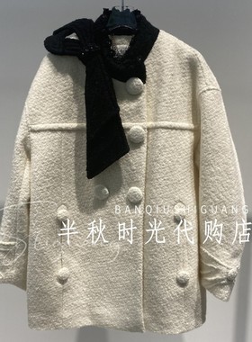 (小魔女)LF25D41SY153原3895Lefame拉飞姆25冬蝴蝶结毛呢外套