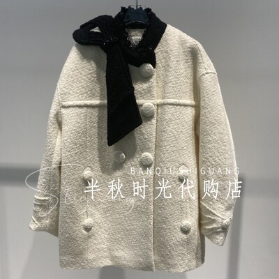 (小魔女)LF25D41SY153原3895Lefame拉飞姆25冬蝴蝶结毛呢外套