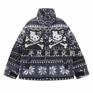 (小魔女)FO福*蝶专柜正品25冬款毛织印花羽绒服2530Y11111-3999