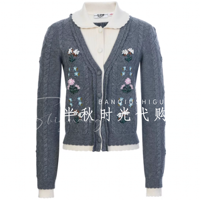 （小魔女）LF26C21ZM303-2495 Lefame拉飞姆正品26春2 花朵针织衫