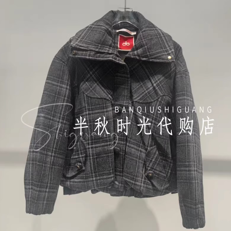 （小魔女）  OG25D21DC012--3499  拉**姆专柜正品25冬格纹羽绒服