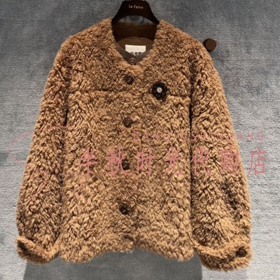 （小魔女）LF25D21KC217原3695Lefame拉飞姆25冬2名媛花朵短外套