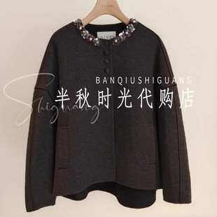 25冬珠片领毛呢大衣外套 XRV7D03A原2880艾AIV正品 现货 小魔女