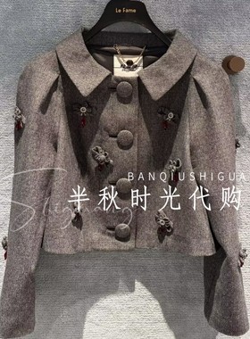 （小魔女）LF26C31SC002原2895LeFame拉飞姆26春蝴蝶结花朵外套