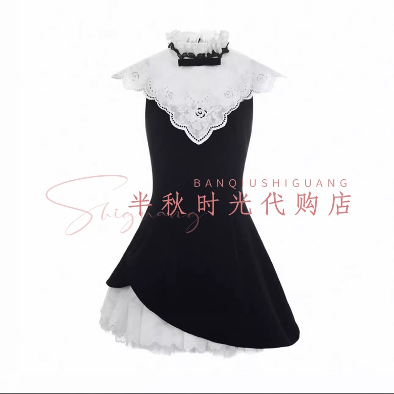 （小魔女）LF26C01SO183原3995LeFe拉**飞姆26春装宫廷丝绒连衣裙