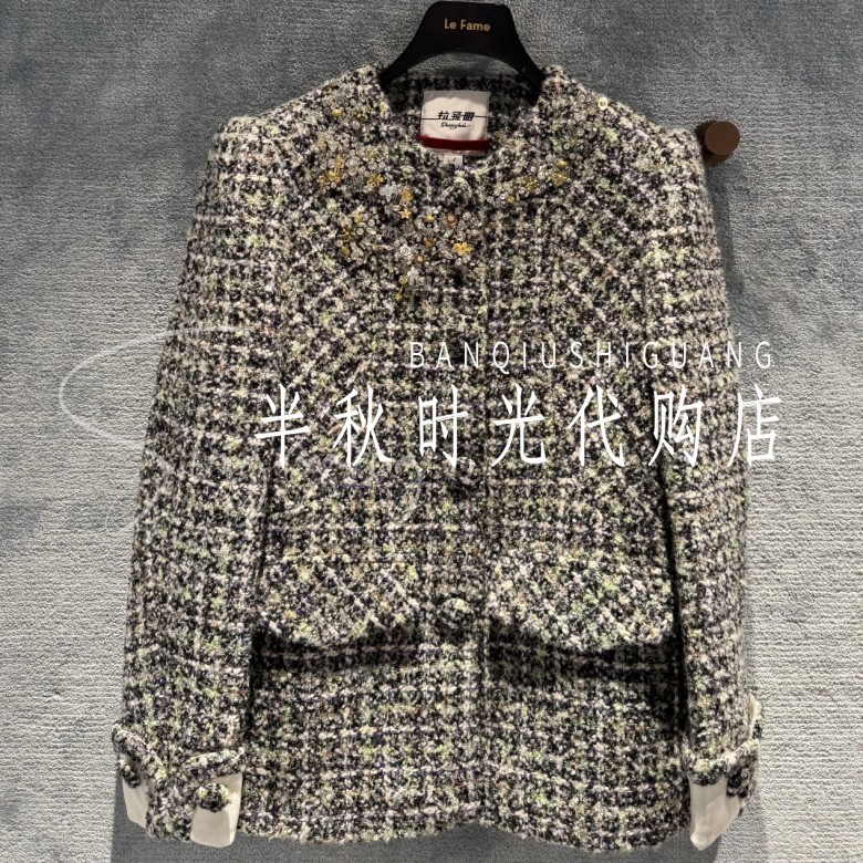 （小魔女）LF25D31SY033原3695LeFae拉**飞姆25冬装粗花呢上衣