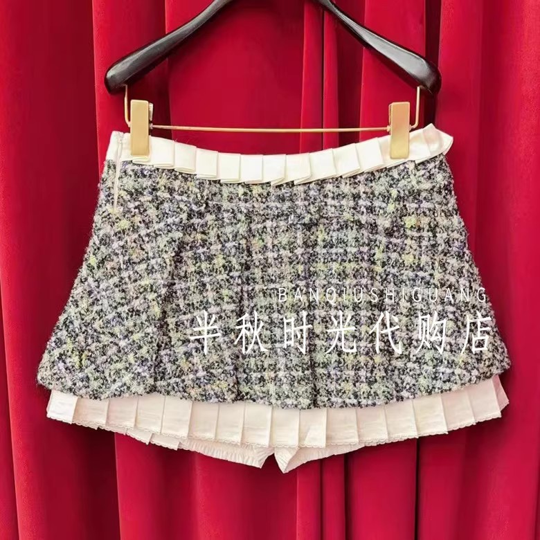 （小魔女）LF25D31SS054原1695 LeFe拉**飞姆25冬花呢格纹半裙