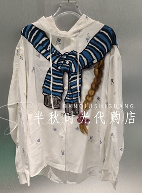 2610C16312-1599 FORDARE/福蝶2026春夏款趣味手绘绑结小碎花衬衫