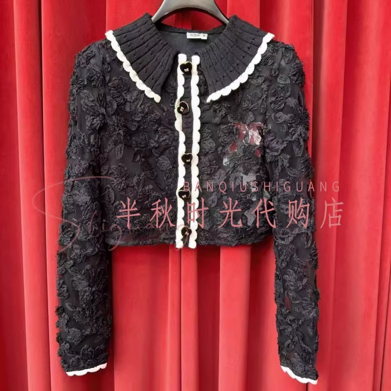 （小魔女）LF25Q03SB114原2495Le fme拉姆专柜25 秋立体蕾丝上衣